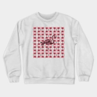 Pink Flamingo or Retro Hearts Pattern Crewneck Sweatshirt